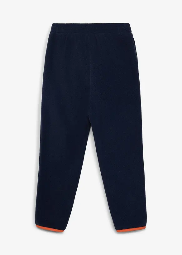 Lurchi Thermo-Schlupfhose aus weichem Fleece in blau von hinten - Lurchi