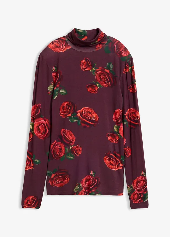 Langarmshirt aus softem Viskose-Mix in rot von vorne - bonprix