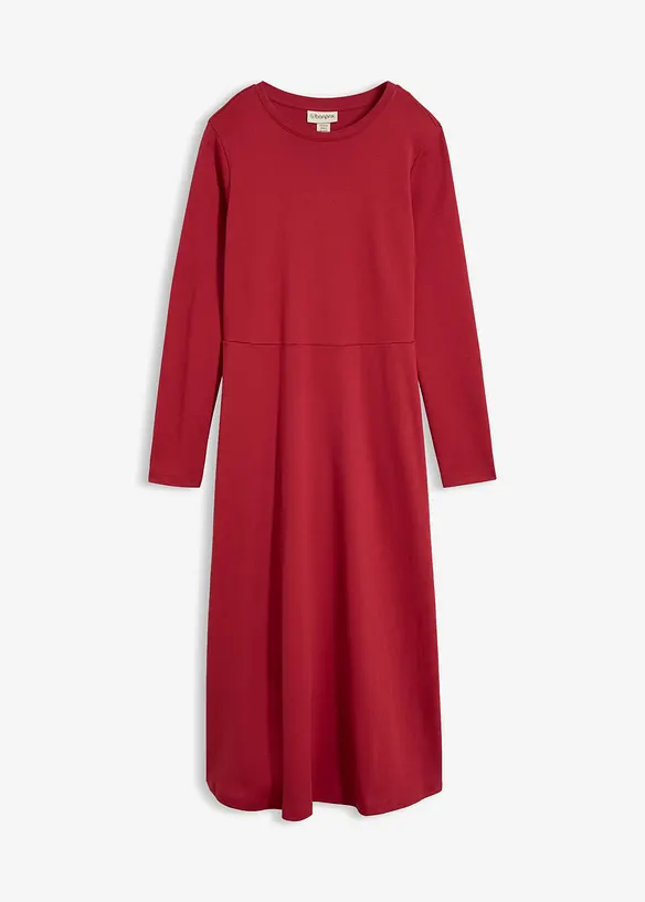 Midikleid aus schwerer Bio-Baumwolle in rot von vorne - bonprix Midikleid aus schwerer Bio-Baumwolle in rot von vorne - bonprix