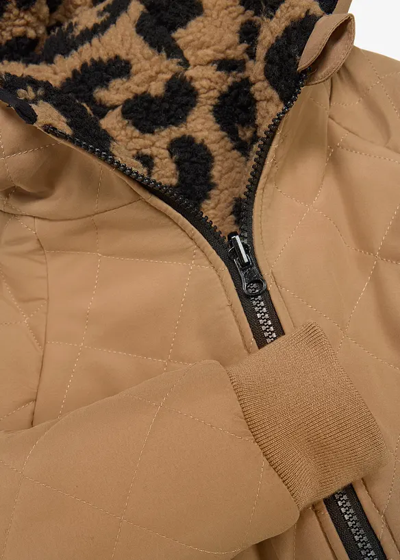 2-in-1 Wendejacke mit kuscheligem Teddy-Fleece in beige - bonprix