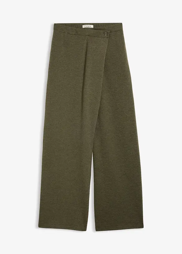Pique-Hose mit asymmetrischem Verlauf in grün von vorne - bonprix Pique-Hose mit asymmetrischem Verlauf in grün von vorne - bonprix