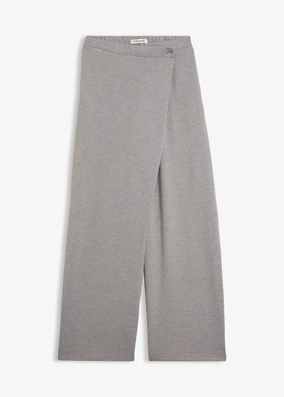 Pique-Hose mit asymmetrischem Verlauf in grau von vorne - bonprix Pique-Hose mit asymmetrischem Verlauf in grau von vorne - bonprix