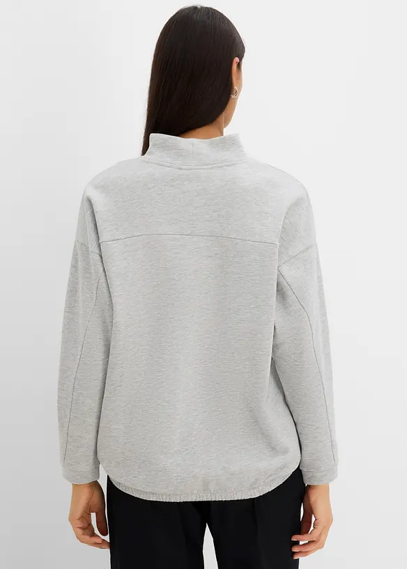 Sweatshirt mit Fledermausärmeln aus Bio-Baumwoll-Mix in grau von hinten (im Anschnitt) - bonprix Sweatshirt mit Fledermausärmeln aus Bio-Baumwoll-Mix in grau von hinten (im Anschnitt) - bonprix