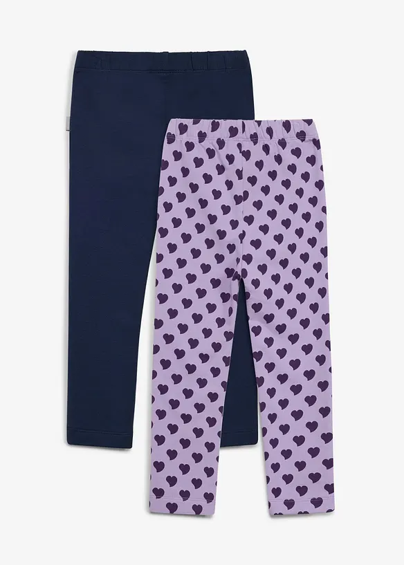 Lurchi Thermo-Leggings aus weicher Bio-Baumwolle (2er Pack) in blau von hinten - Lurchi