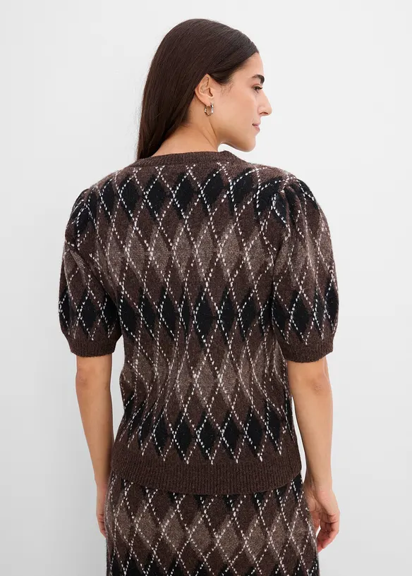 Strickjacke in schwarz von hinten (im Anschnitt) - bonprix