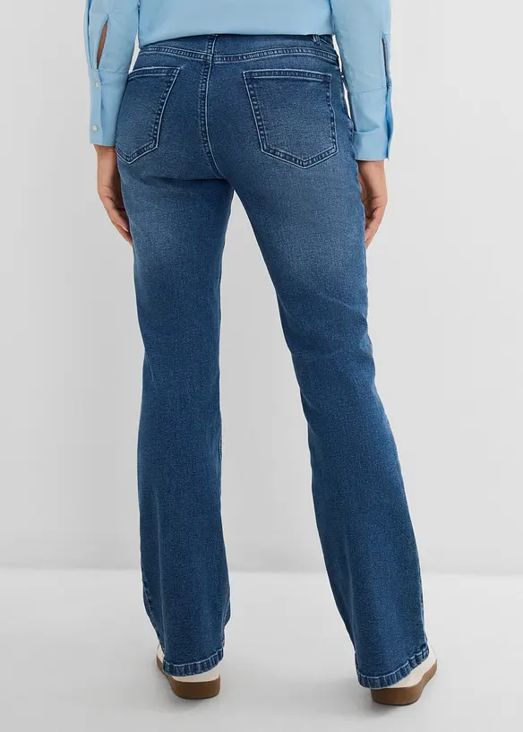 Bootcut-Jeans, High Waist in blau von hinten - bonprix
