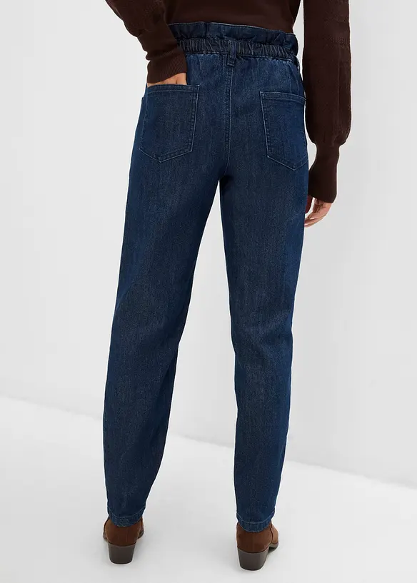 Mom-Jeans High Waist, Bequembund in blau von hinten - bonprix Mom-Jeans High Waist, Bequembund in blau von hinten - bonprix