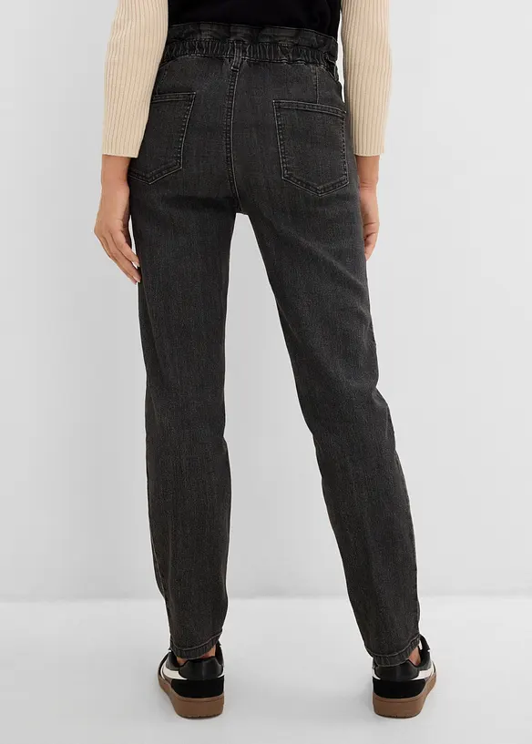 Mom-Jeans High Waist, Bequembund in grau von hinten - bonprix Mom-Jeans High Waist, Bequembund in grau von hinten - bonprix