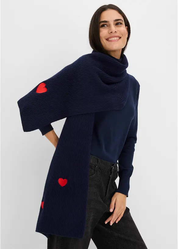Schal in blau von vorne (im Anschnitt) - bonprix