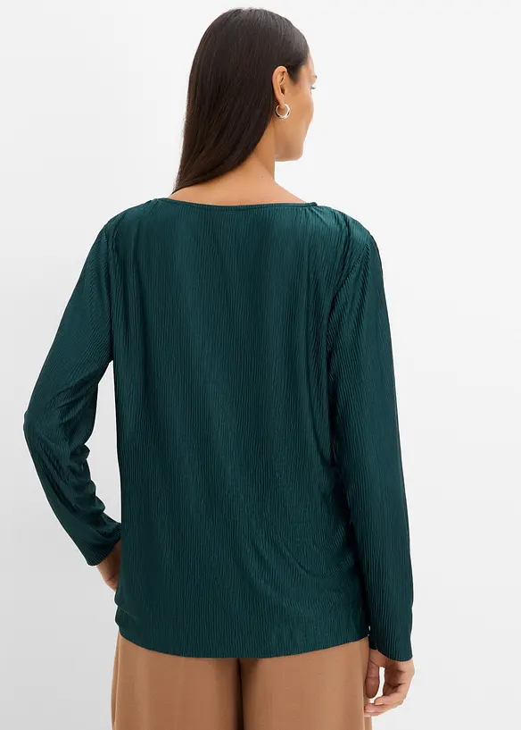 Langarmshirt mit Struktureffekt in grün von hinten (im Anschnitt) - bonprix Langarmshirt mit Struktureffekt in grün von hinten (im Anschnitt) - bonprix