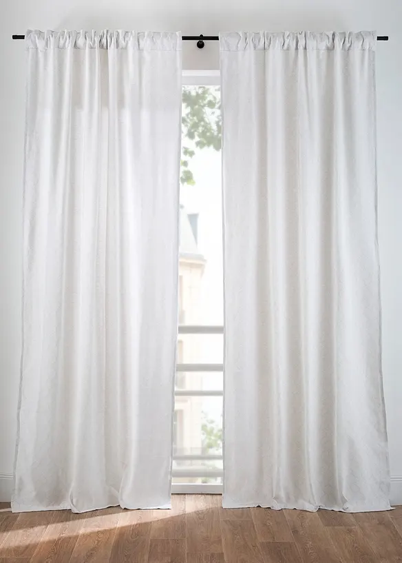 Blickdichter Jacquard Vorhang aus Bio-Baumwolle (1er Pack) in grau - bonprix