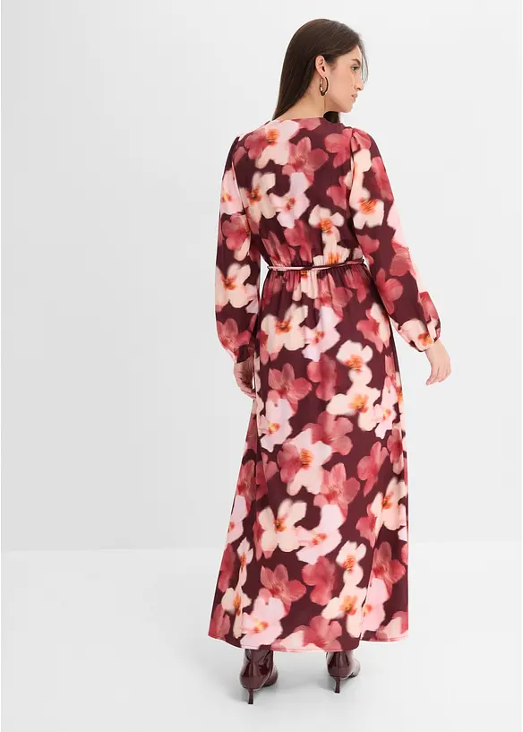 Maxikleid mit ausgestelltem Rock in rot von hinten (Totalaufnahme) - bonprix Maxikleid mit ausgestelltem Rock in rot von hinten (Totalaufnahme) - bonprix