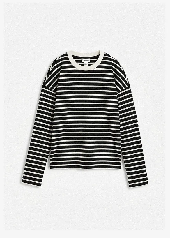Langarmshirt aus schwerer Baumwolle in weiß von vorne - bonprix Langarmshirt aus schwerer Baumwolle in weiß von vorne - bonprix