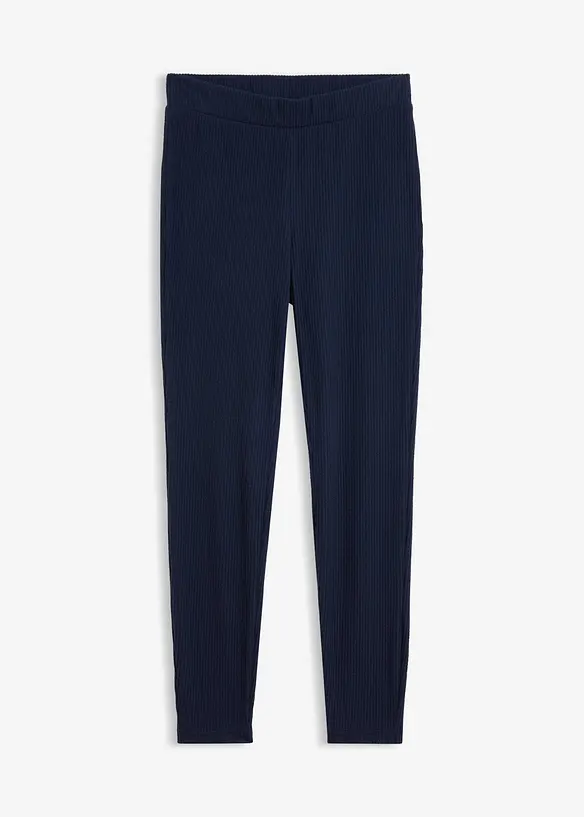 Warme gerippte Thermo-Leggings in blau von vorne - bonprix