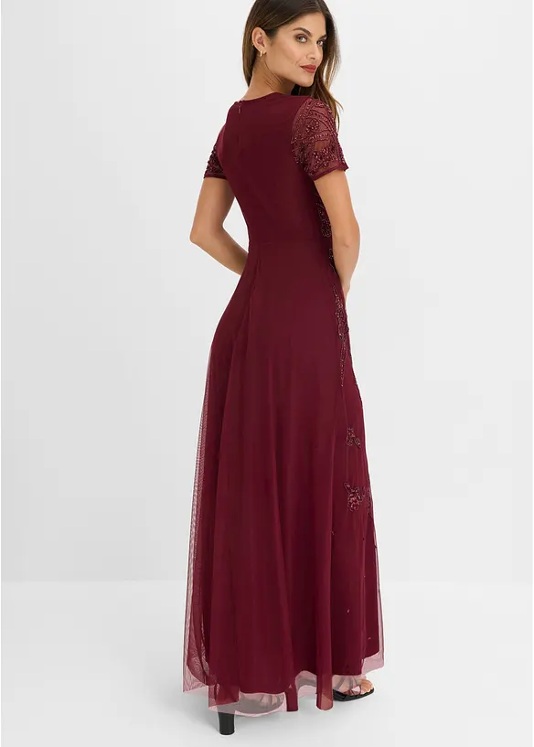Abendkleid mit Paillettenstickerei in rot von hinten (Totalaufnahme) - bonprix Abendkleid mit Paillettenstickerei in rot von hinten (Totalaufnahme) - bonprix