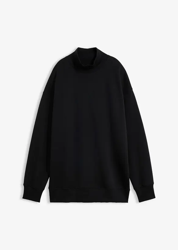 Sweatshirt mit Rollkragen in schwarz von vorne - bonprix