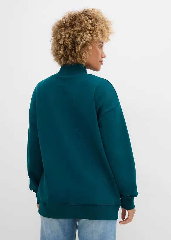 Sweatshirt mit Rollkragen in petrol von hinten (im Anschnitt) - bonprix