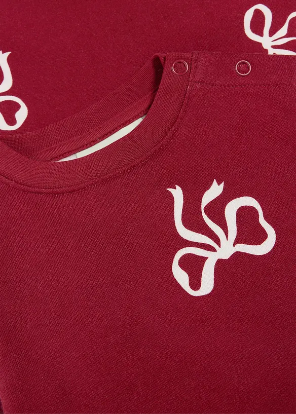 Süßes Set aus Leggings und Sweatshirt aus reiner Bio-Baumwolle (2-tlg.Set) in rot - bonprix