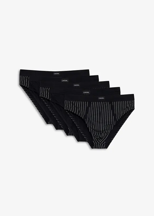 Maxislip mit Baumwolle (5er Pack) in schwarz - bonprix