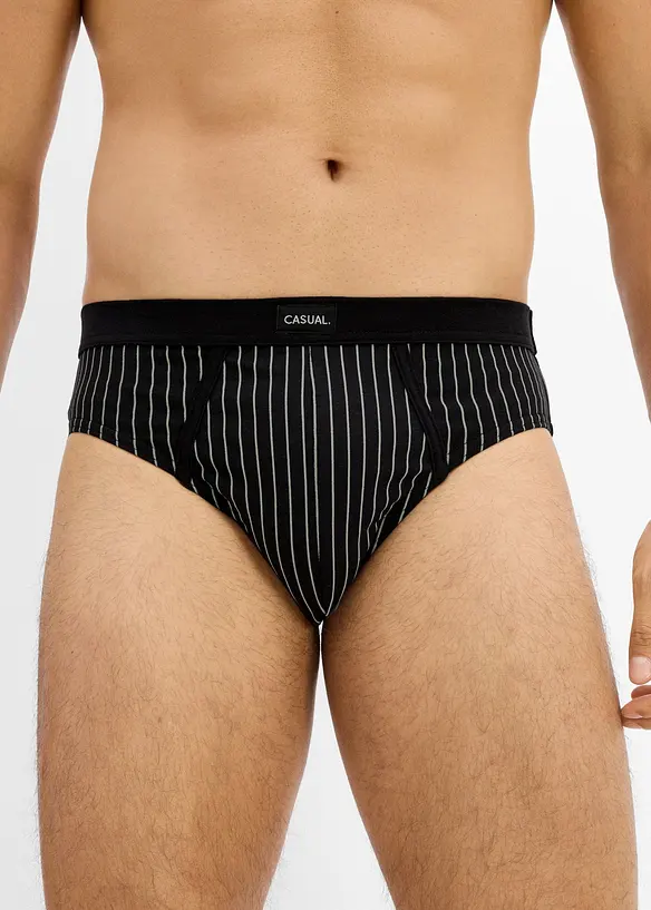 Maxislip mit Baumwolle (5er Pack) in schwarz von vorne - bonprix