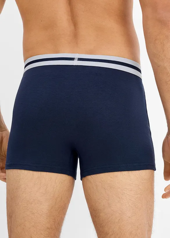 Boxershorts eng mit Baumwolle (3er Pack) in blau von hinten - bonprix