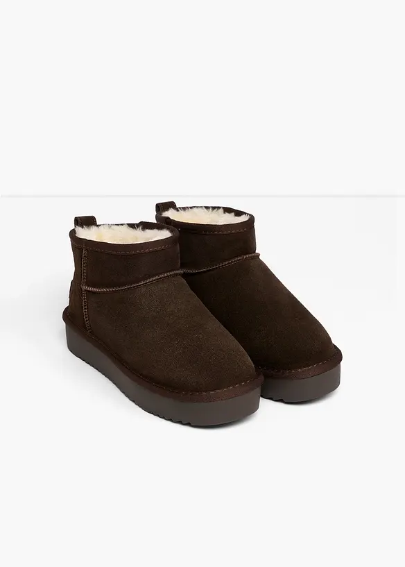 Gefütterte Esprit Boots aus Leder in braun - Esprit