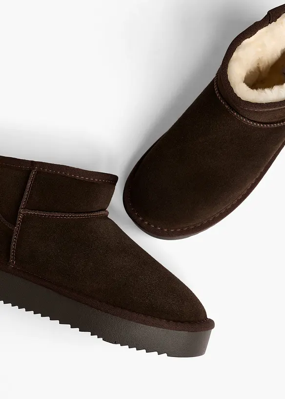 Gefütterte Esprit Boots aus Leder in braun - Esprit