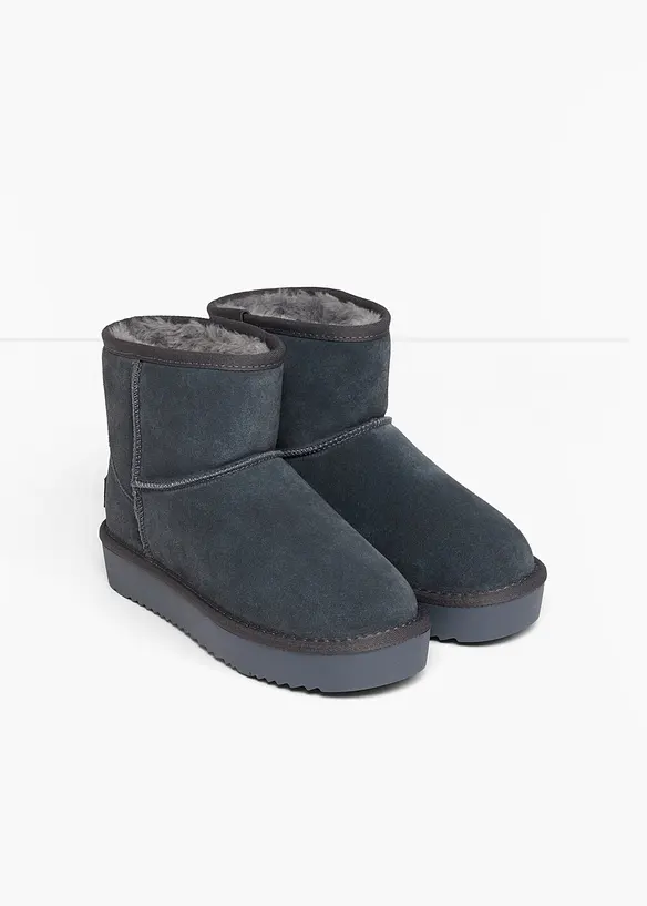 Gefütterte Esprit Boots aus Leder in grau - Esprit