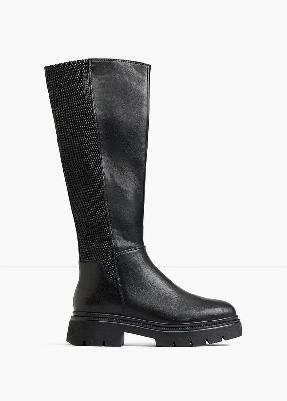 Marco Tozzi Stiefel mit Elastik-Einsatz in schwarz - Marco Tozzi