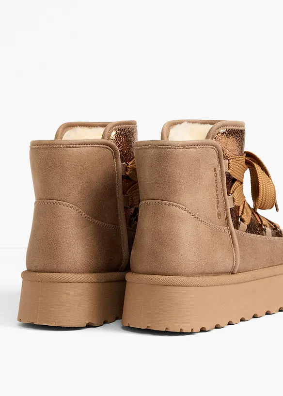 Gefütterte Tom Tailor Schnürboots in braun - Tom Tailor
