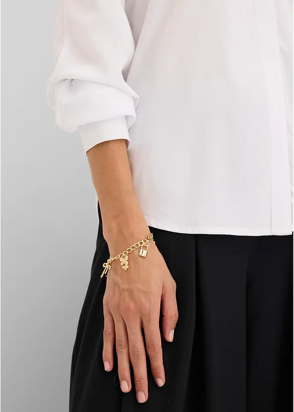 Armband mit Charms in gold von vorne (im Anschnitt) - bonprix