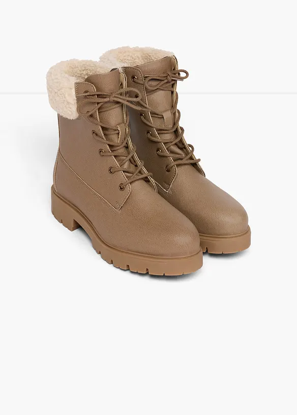 Gefütterte Schnürboots in braun - bonprix