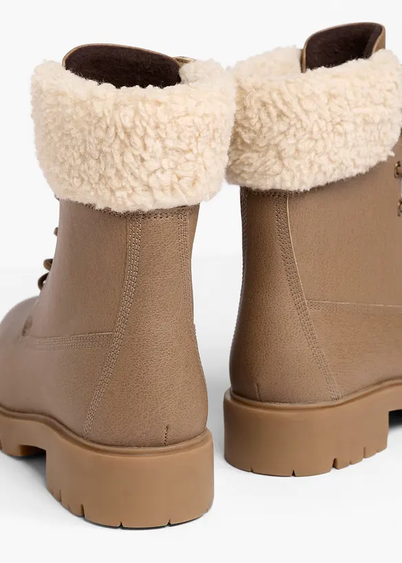 Gefütterte Schnürboots in braun - bonprix