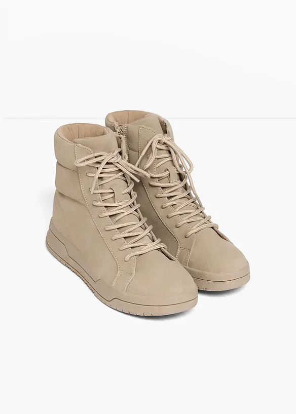 Schnürboots mit Profilsohle in grau - bonprix