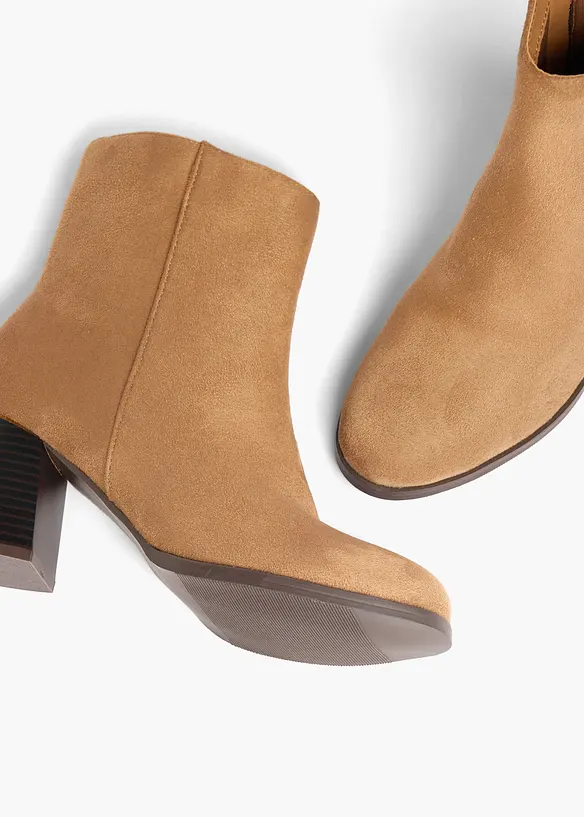 Stiefeletten mit Blockabsatz in braun - bonprix