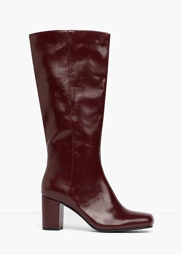 Stiefel mit Blockabsatz in rot - bonprix