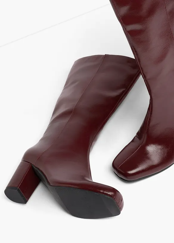 Stiefel mit Blockabsatz in rot - bonprix