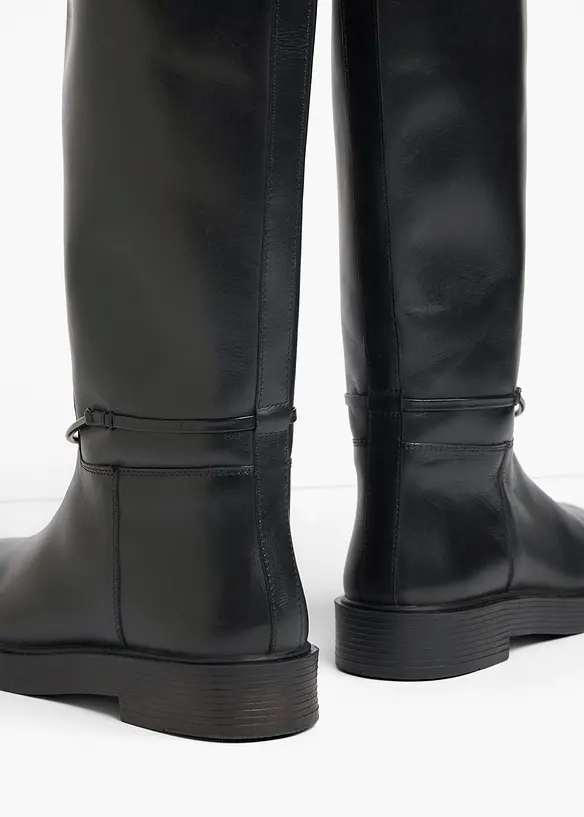 Stiefel aus Leder in schwarz - bonprix