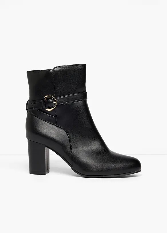Stiefeletten mit Blockabsatz in schwarz - bonprix