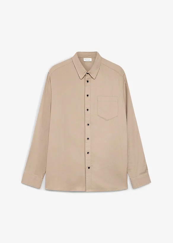 Flanellhemd aus Baumwolle in Regular-Fit in braun von vorne - bonprix