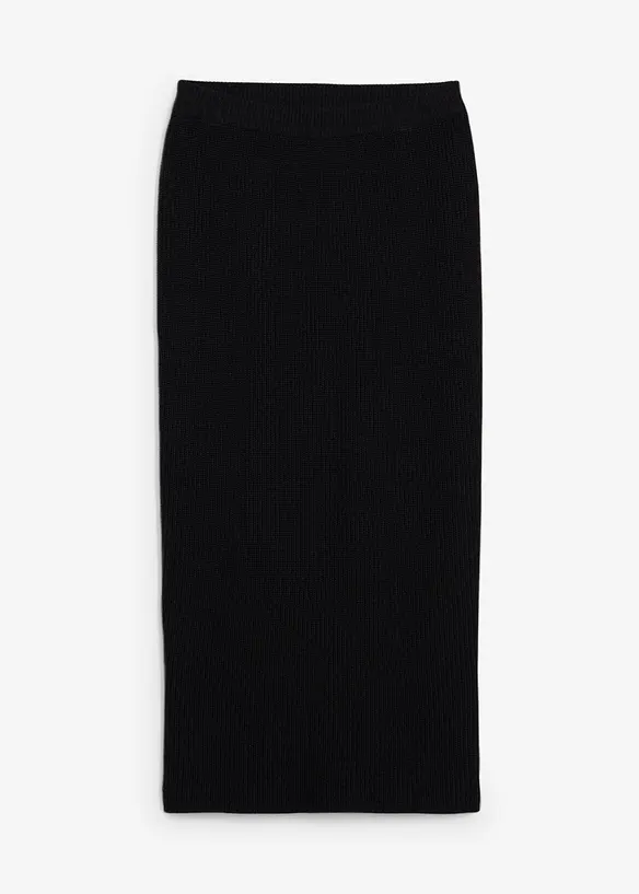 Strickrock aus reiner Baumwolle in schwarz von vorne - bonprix Strickrock aus reiner Baumwolle in schwarz von vorne - bonprix
