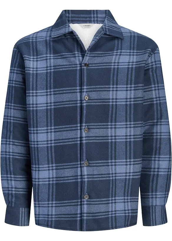 JJ REBEL Overshirt in blau von vorne - JJ REBEL