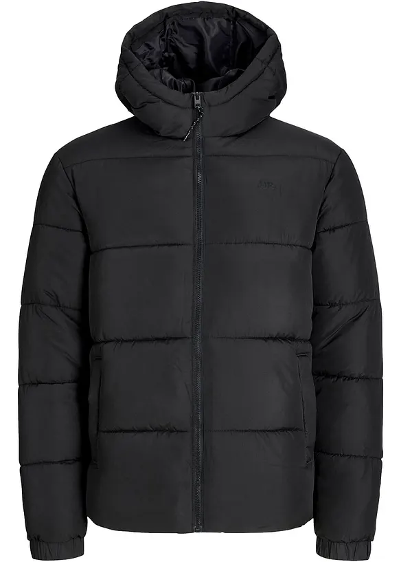 JJ REBEL Puffer-Jacke in schwarz von vorne - JJ REBEL