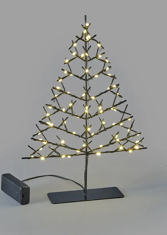 LED-Deko-Objekt Weihnachtsbaum in schwarz von vorne - bonprix
