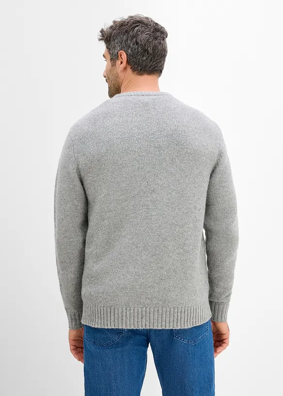 Pullover in Regular Fit in grau von hinten (im Anschnitt) - bonprix