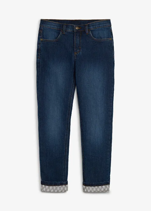 Thermojeans mit Flanellfutter in blau von vorne - bonprix