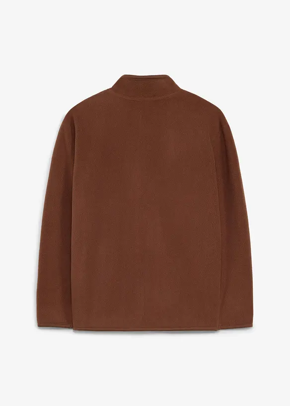 Wärmende Fleecejacke in braun von hinten - bonprix