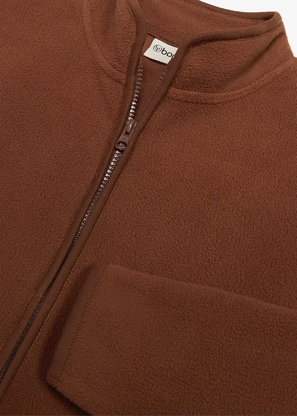 Wärmende Fleecejacke in braun - bonprix