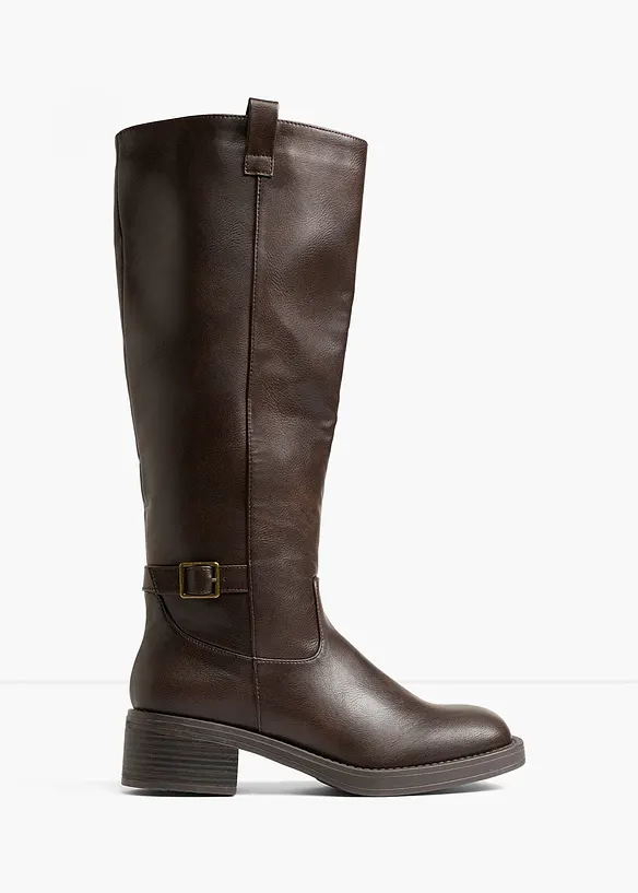 Stiefel mit Blockabsatz in braun - bonprix