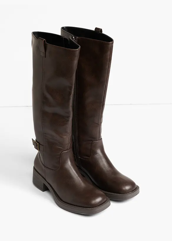 Stiefel mit Blockabsatz in braun - bonprix